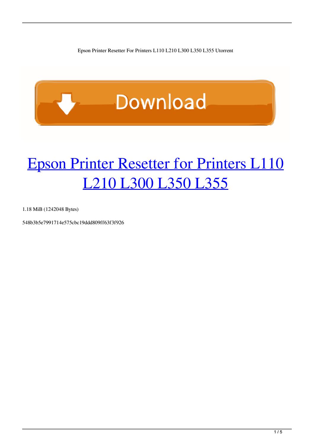 Download epson resetter tool l110